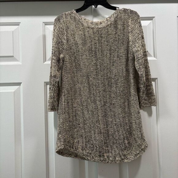 Eileen Fisher Open Knit Marled Organic Cotton Organic Linen Sweater Size M - Picture 4 of 12